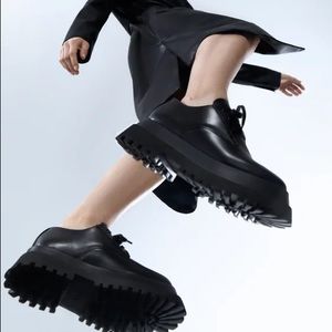 flat platform derby shoes trf